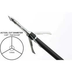 Grim Reaper Broadheads RazorCut Broadhead 3 Blade Mechanical 1 3/4″ Cut 100 Grain 3 Pack 1804