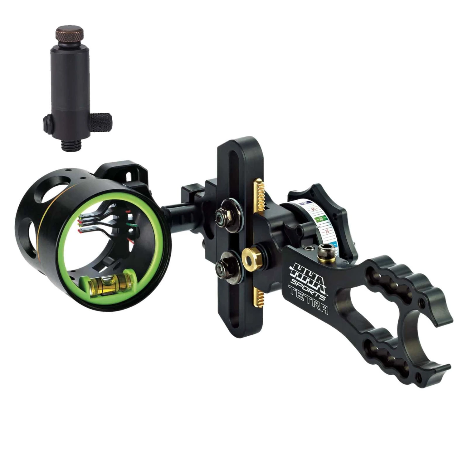 HHA Sports Bow Sight Tetra Dial .019 4 Pin 1 3/4ā³ Dia Right Hand TTR-4519 W/ Free Sight Light